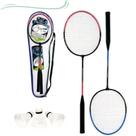 Kit Jogo Badminton Completo Com 2 Raquetes 3 Petecas E Bolsa Kit Jogo Badminton Completo Com 2 Raquetes 3 Petecas E Bolsa