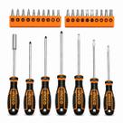 Kit Jogo Bits e Chaves Fenda Phillips Torx Pozidriv Imantado 27 Pcs Ferramentas Oficina Marceneiro Kit Jogo Bits e Chaves Fenda Phillips Torx Pozidriv Imantado 27 Pcs Ferramentas Oficina Marceneiro