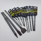 Kit Jogo Broca Sds Talhadeira Ponteira 12 Peças - Fertak