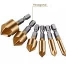 Kit Jogo Brocas Escariadora 6mm,8mm,9mm,12mm,16mm,19mm 6 Pçs