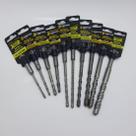 Kit Jogo Brocas Sds 10 Peças 4, 6, 8, 10, 12, 14Mm