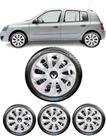 Kit Jogo Calota Aro 13 Velox Prata Renault Sandero Logan
