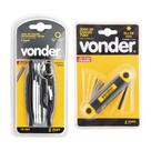 Kit Jogo Chave Allen 5/64 a 1/4 Canivete 9 Peças + Jogo Chave Torx Canivete T09 a T40 8 Peças - VONDER