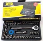 Kit Jogo Chave Catraca Reversível Jogo De Soquete 40 Pçs Fertak