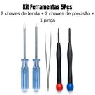 Kit Jogo Chaves Fenda Philips Com Pinça Precisão 5 Peças