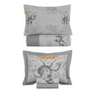 Kit Jogo Colcha + Jogo de Cama Solteiro Karsten 100% Algodão