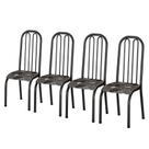 Kit Jogo Conjunto 4 Cadeiras Cozinha Jantar Aço Almofadada Metal Tubular