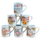 Kit Jogo Conjunto 6 Caneca Mãe - Porcelana Branca Legìtima