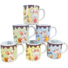 Kit Jogo Conjunto 6 Canecas 300ml Porcelana Estampa Variada Kit Jogo Conjunto 6 Canecas 300ml Porcelana Estampa Variada