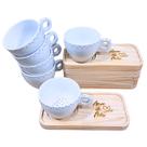 Kit Jogo Conjunto 6 Xicara 150ml Porcelana Café Expresso Chá Tipo:Poá preto Pires Mãe