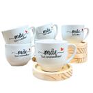 Kit Jogo Conjunto 6 Xícara Mãe Café Chá Cappuccino Porcelana