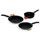 Kit Jogo Conjunto Frigideiras Francesas e Frita Ovo Antiaderente 3 peças Kit Jogo Conjunto Frigideiras Francesas e Frita Ovo Antiaderente 3 peças