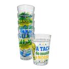 Kit Jogo Copo Americano Vidro Brasil Frases 180ml 6 Peças