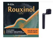 Kit Jogo Corda Nylon Violão T Média Rouxinol R53A + Manivela