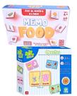 Kit Jogo Da Memória Infantil Madeira Memo Food Bilingue E Opostos Raciocinio Logico Educativo