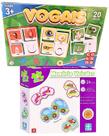 Kit Jogo Da Memoria Infantil Madeira Veículos E Vogais Interativo Pedagogico