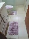 Kit Jogo De Banheiro 3 Peças Peludo Felpudo Shaggy Luxo rose mesclado