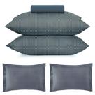 Kit Jogo de Cama Casal 3 Peças e 2 Fronhas Extras Altenburg Toque Acetinado Slim Azul