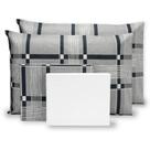 Kit Jogo De Cama Lençol Queen 180 Fios c/ Elástico em Volta Percal Estampado