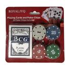 Kit Jogo de Cartas Baralho com 24 Fichas Poker