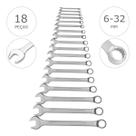 Kit Jogo De Chave Combinada Boca Estrela Com 18 Peças 6-32Mm Kit Jogo De Chave Combinada Boca Estrela Com 18 Peças 6-32Mm