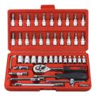 Kit Jogo de Chaves Maleta de Ferramentas 46 peças Catraca Reversível