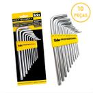 Kit Jogo De Chaves Torx 10 Peças Com Furo Longa Eda