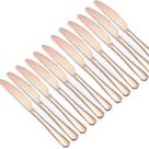 Kit Jogo De Cortes De Mesa Gold Rose 12pçs Inox Rústico Luxo