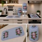 Kit Jogo de Cozinha 7 Peças Estampado Oxford Capa Liquidificador Botijão Panos de Copa Cor:Cinza Claro Kit Jogo de Cozinha 7 Peças Estampado Oxford Capa Liquidificador Botijão Panos de Copa Cor:Cinza Claro