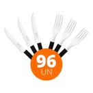 Kit - Jogo De Facas E Garfo Leme 96 Peças Em Aço Inox Cabo Preto Pbag - Tramontina Kit - Jogo De Facas E Garfo Leme 96 Peças Em Aço Inox Cabo Preto Pbag - Tramontina