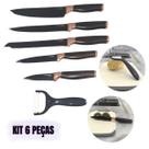 Kit Jogo De Facas Inox Churrasco Cozinha 6 Peças Faqueiro