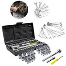 Kit Jogo De Ferramentas 40 Peças Com Soquetes e Kit Chave Combinada 6 A 14mm 7 Peças