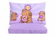 kit Jogo de Lençol Capivara Infantil Juvenil com fronha Personalizada Estampada em todos os Tamanhos Angel