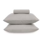 Kit Jogo De Lençol Karsten 3 Peças Cama Queen Matiza 160 Fios Percal 100% Algodão Cor:Prata