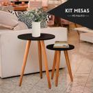 Kit Jogo de Mesas Lateral Decorativas Pé Palito