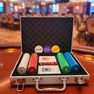 Kit Jogo De Poker 200 Fichas Numeradas 2 Baralhos 5 Dados Com Maleta Prateada Premium