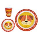 Kit Jogo de Prato Infantil Bebê para Refeição 3 Peças Cor:Cachorro Kit Jogo de Prato Infantil Bebê para Refeição 3 Peças Cor:Cachorro