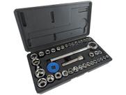 Kit Jogo de Soquetes 40 Peças com Catraca Reversível e Maleta Titanium Platina