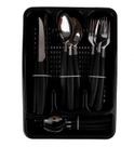 Kit Jogo de Talheres de Inox 25 Peças Com Suporte Gaveteiro