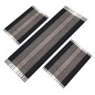 Kit Jogo De Tapete Para Cozinha Tipo Passadeira 3 Peças Cor:Preto com Bege Kit Jogo De Tapete Para Cozinha Tipo Passadeira 3 Peças Cor:Preto com Bege