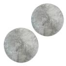 Kit Jogo de Tapetes 2 Unidades Redondo Felpudo Base Antiderrapante Cor Prata Tamanho 1m e 1.5m Versátil Pelo Baixo Confortável Decoração Sala Quarto