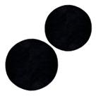 Kit Jogo de Tapetes 2 Unidades Redondo Felpudo Base Antiderrapante Cor Preto Tamanho 1m e 1.5m Versátil Pelo Baixo Confortável Decoração Sala Quarto