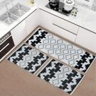 Kit Jogo de Tapetes Emborrachados para Cozinha 3 peças Espinélio Preto