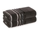 Kit Jogo De Toalhas Karsten 2 Peças Rosto Lumina Fio Penteado Cor:Cinza Carbono