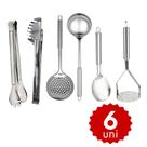 Kit Jogo de Utensílios de Cozinha Completo Inox Premium