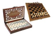 Kit Jogo De Xadrez JG172002 Com Jogo de Domino JG172003 Kit Jogo De Xadrez JG172002 Com Jogo de Domino JG172003