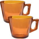 Kit Jogo De Xicaras 10 Pessoas 10Pçs Âmbar Em Vidro De 180ml