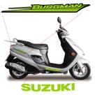 Kit Jogo Emblema Adesivo Suzuki Burgman 2005 A 2009- VERDE