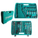 Kit Jogo Ferramentas 1/4 3/8 E 1/2 Polegada 216 Peças Profissional com Maleta
