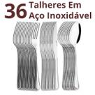 Kit Jogo Garfo Faca Colher Inox 36 Peças Restaurante Buffet Eventos